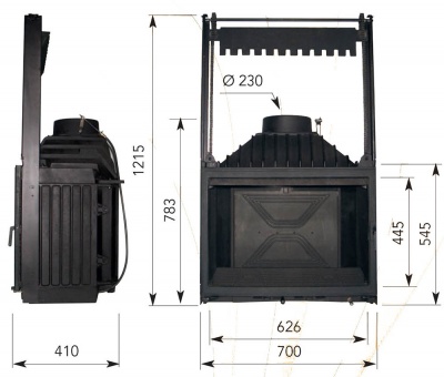 Каминная топка Cheminees Diffusion C 9,2 с шибером