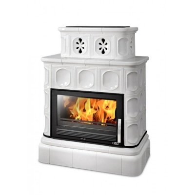 Печь-камин ABX KARELIE EXclusive, с кафельным цоколем (перламутр) Печь-камин ABX KARELIE EXclusive, с кафельным цоколем (перламутр)