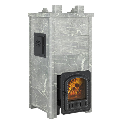 Печь Эверест "Легкий пар Профи" каменка из чугуна, Талькохлорит, S-50 мм диаметр дымохода: 115 мм