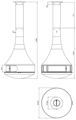 Камин Traforart Hypnos Central, со стеклом Камин Traforart Hypnos Central, со стеклом