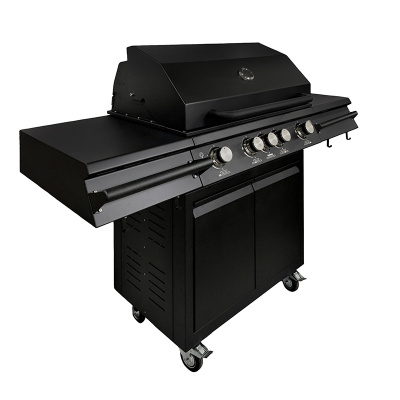 Газовый гриль B-Fire Bizon 4 (2 столика + тележка 70 см.), черный