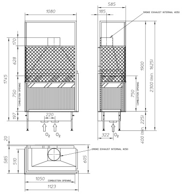 Топка Metalfire Universal MF 1050-75 W 2S L