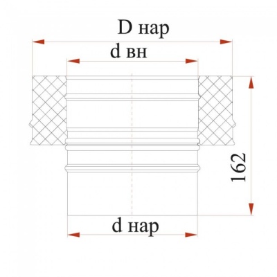 Переходник Дымок 0.8 мм с изоляцией, моно-термо, d=300 мм