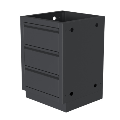 Тумба с тремя выдвижными ящиками и фальш-панелью 850 Черная