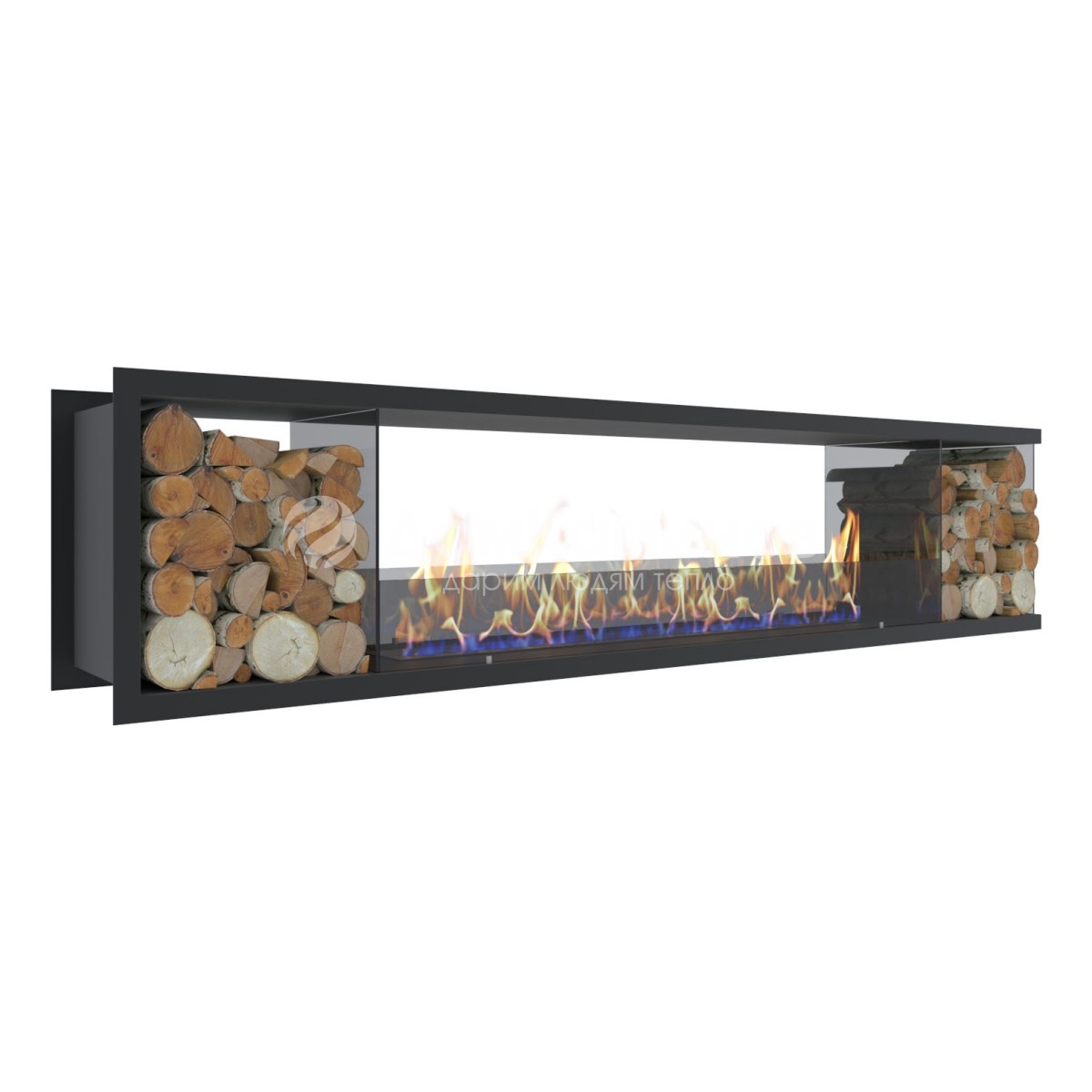 Торцевой биокамин Firebox 1800 Wood 2